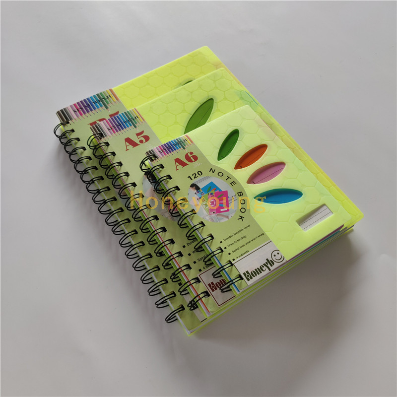 Standard Size Junior High School PP Cover Spiral Notebook with Plastic Deviders SN-33