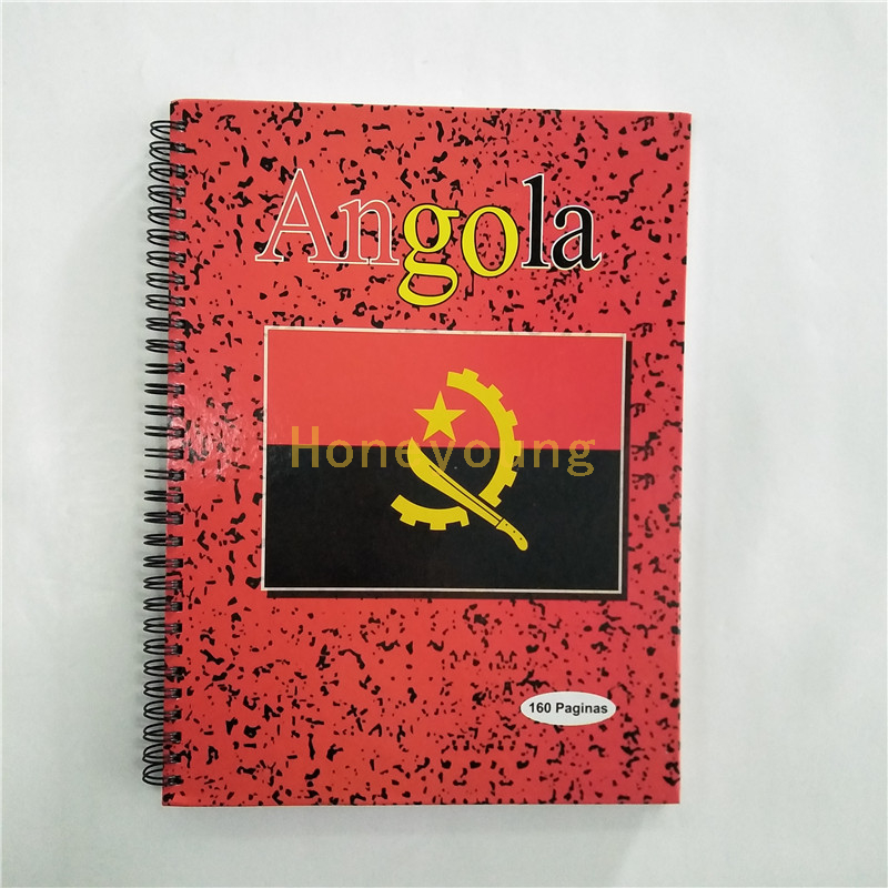 160pages Single Line Inner Printing Hard Cover Double Spiral Notebooks for Angola SN-13